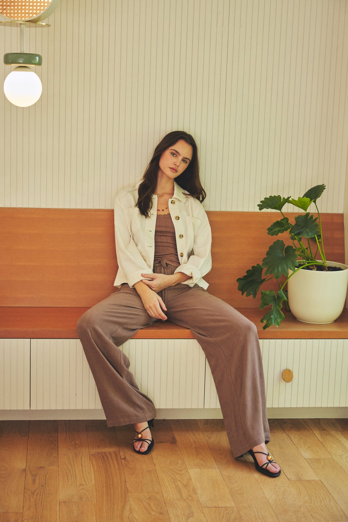 Linen Blend Wide Leg Pants - 2 Colors