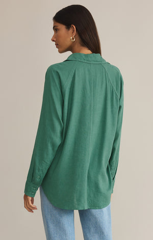 Z Supply The Perfect Linen in Botanical Green