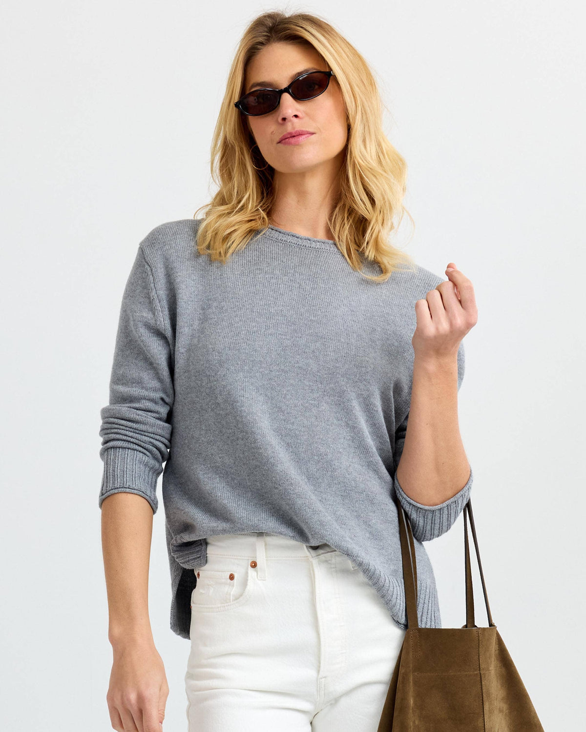 Everyday Cotton Crew in Stone