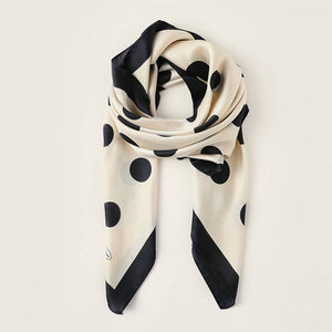 Polka Dot Silky Wrap Neck Scarf
