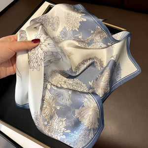 100% Mulberry Silk Square Scarf for Hair & Neck_CWASC0564