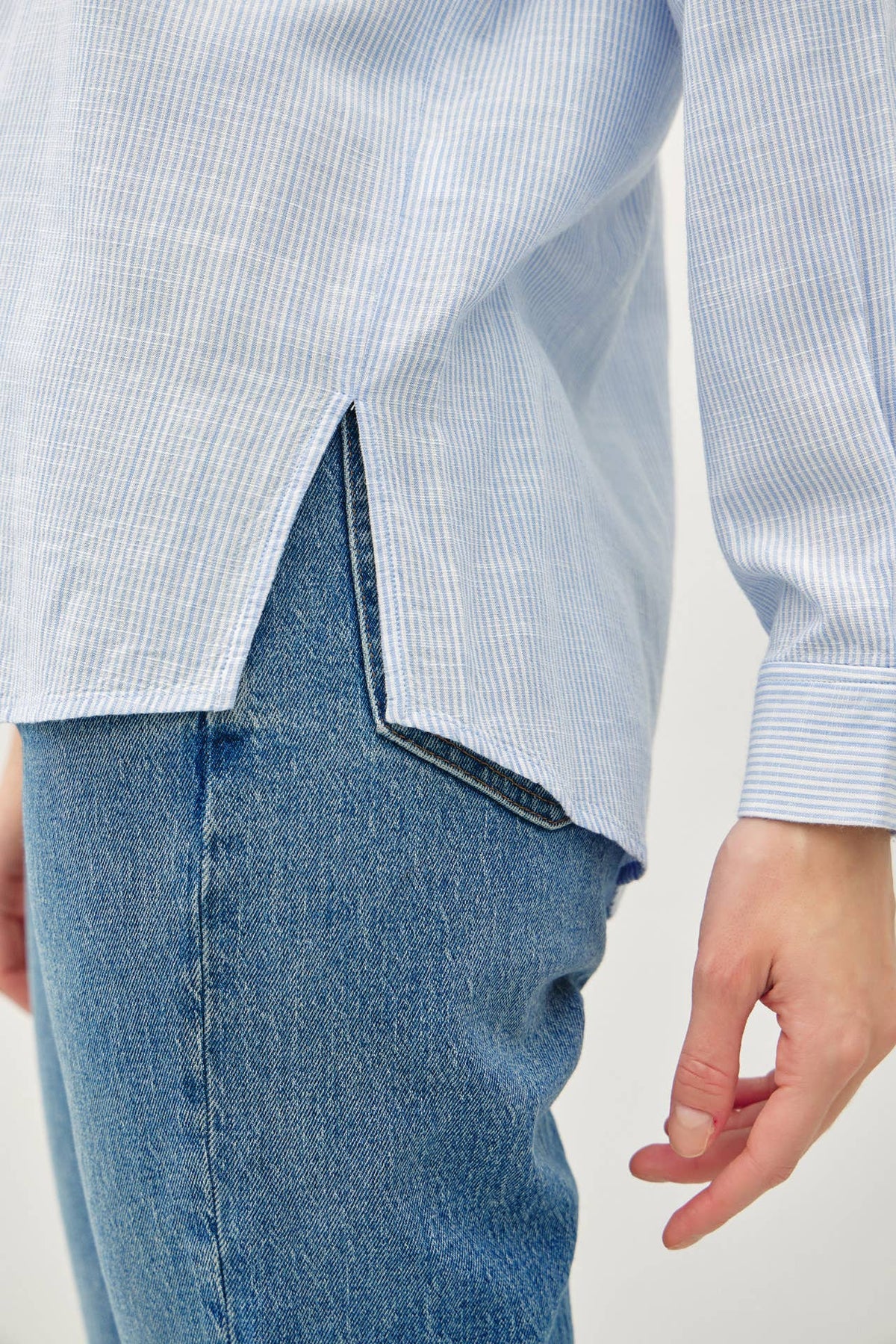 Freya Chambray Striped Button Down Shirt