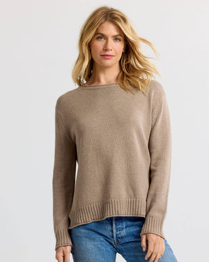 Everyday Cotton Crew in Taupe