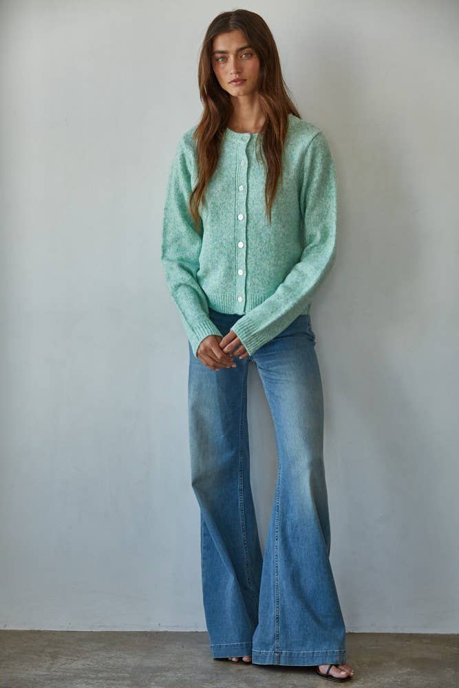 Knit Sweater Polyester Acrylic Nylon Wool Cardigan