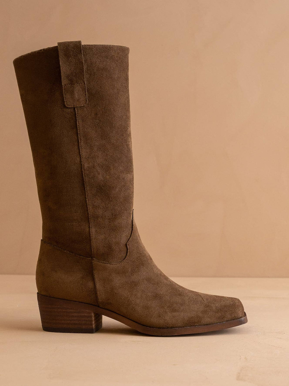 The Harrison Faux Leather Slouch Boot In Brown