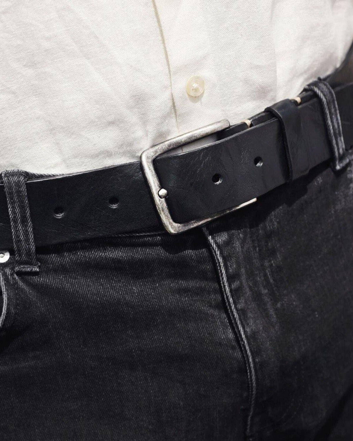 Dani Leather Belt with Silver Buckle