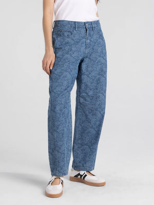 Delaney Pants In Medium Wash Paisley