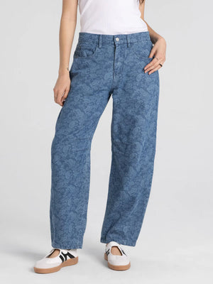 Delaney Pants In Medium Wash Paisley