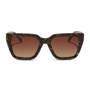 DIFF Sunglasses Amara Glitter Tortoise Brown Gradient Polarized