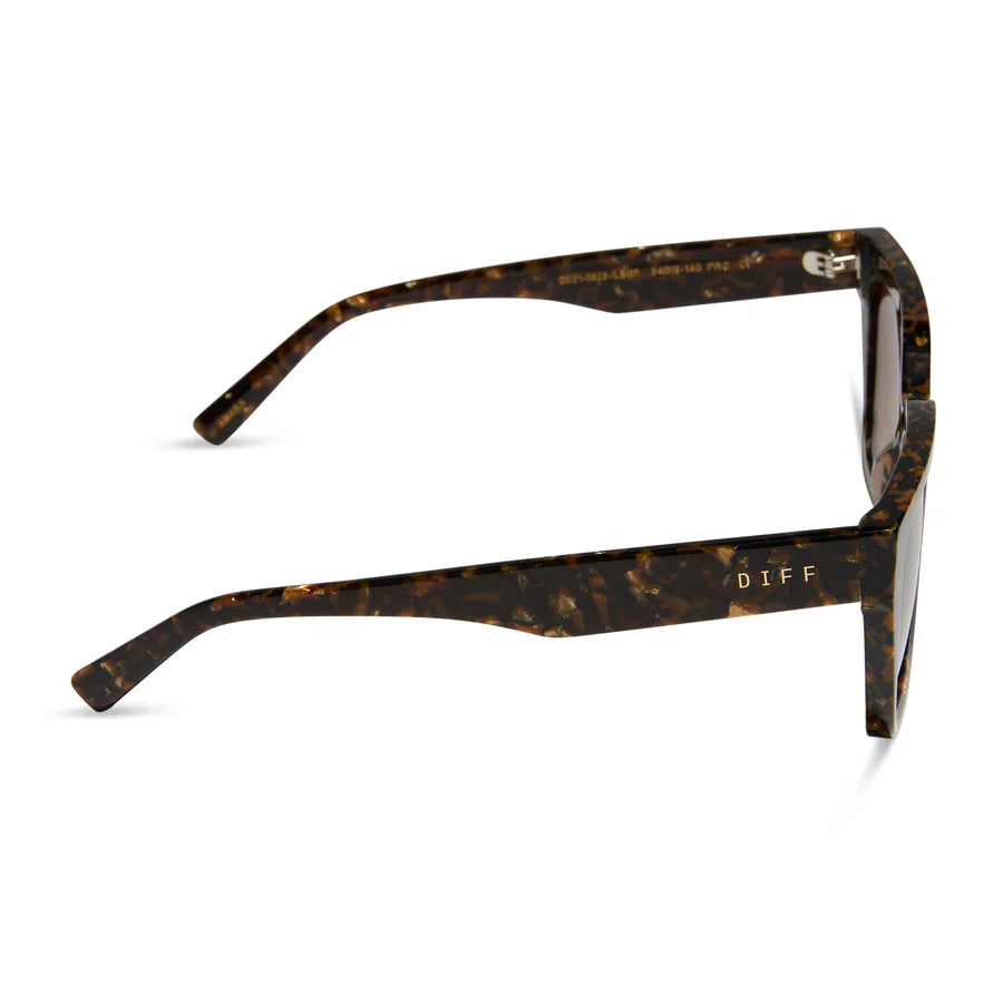 DIFF Sunglasses Amara Glitter Tortoise Brown Gradient Polarized