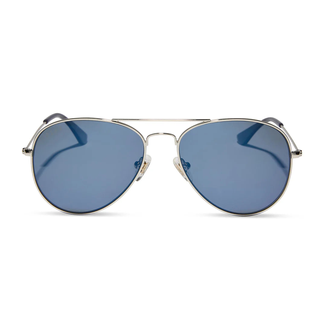 DIFF Cruz Silver + Midnight Mirror Polarized Sunglasses
