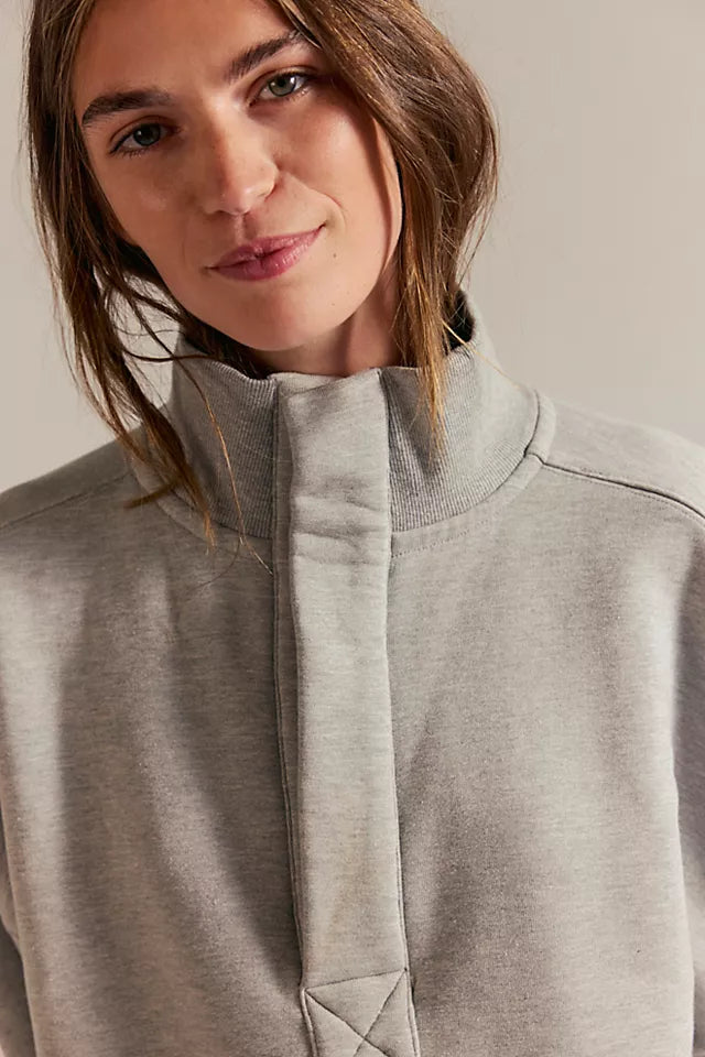 FREE PEOPLE TIMELESS PULLOVER in HEATHER GREY