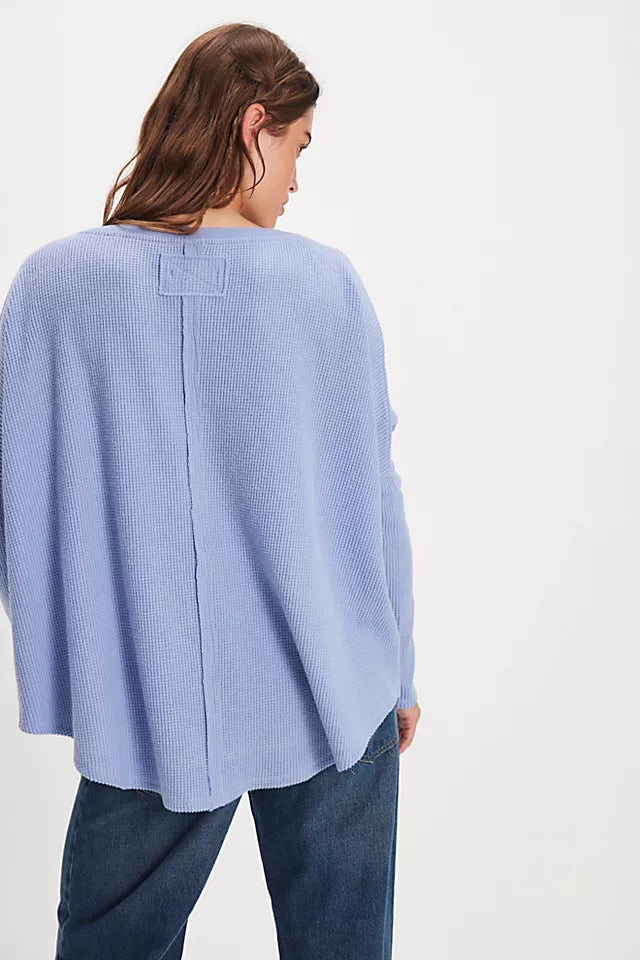 FREE PEOPLE LATTE BLUES THERMAL SOLID in DAWN BREEZE