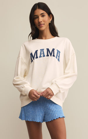 Z Supply Mama Knit Denim Sweatshirt