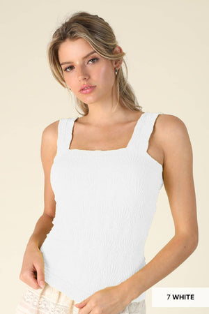 NIKIBIKI Lace Textured Square Tank Top