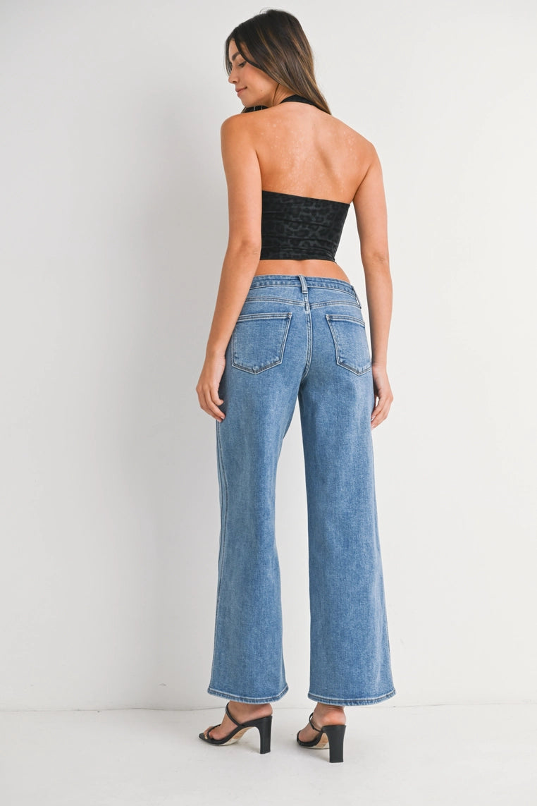 Just Black Denim Seamed Wide Leg