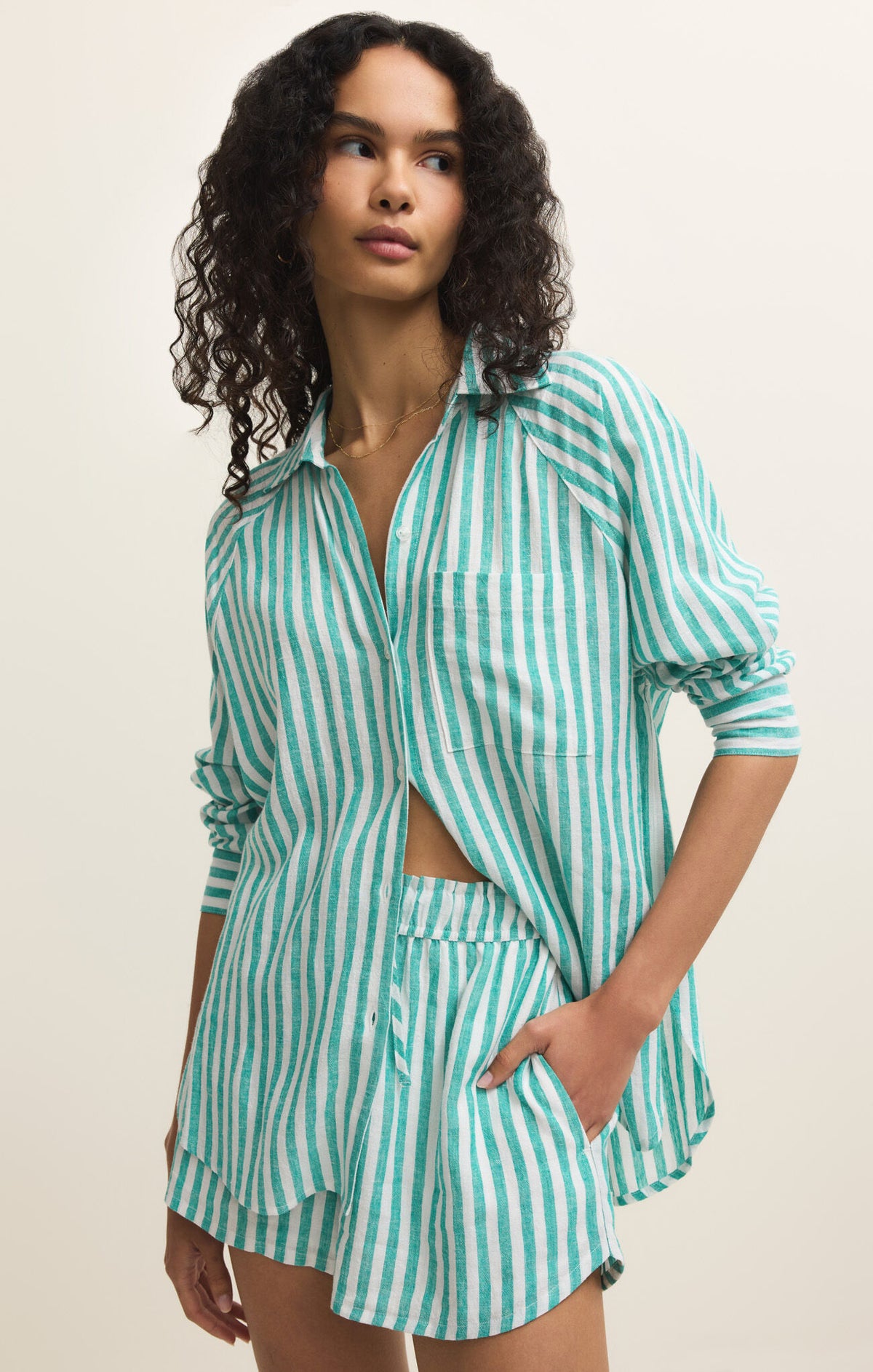 Z Supply The Perfect Line La Palma Button Up Top