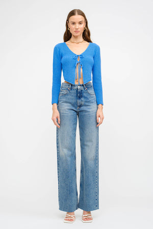 Chrissy Tie-Front Knit Blouse