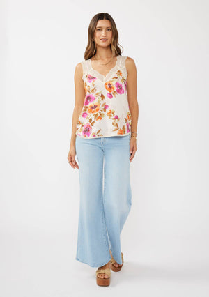 Wren V-Neck Tank with Lace