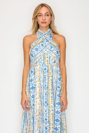 Aegean Rhythm Halter Dress