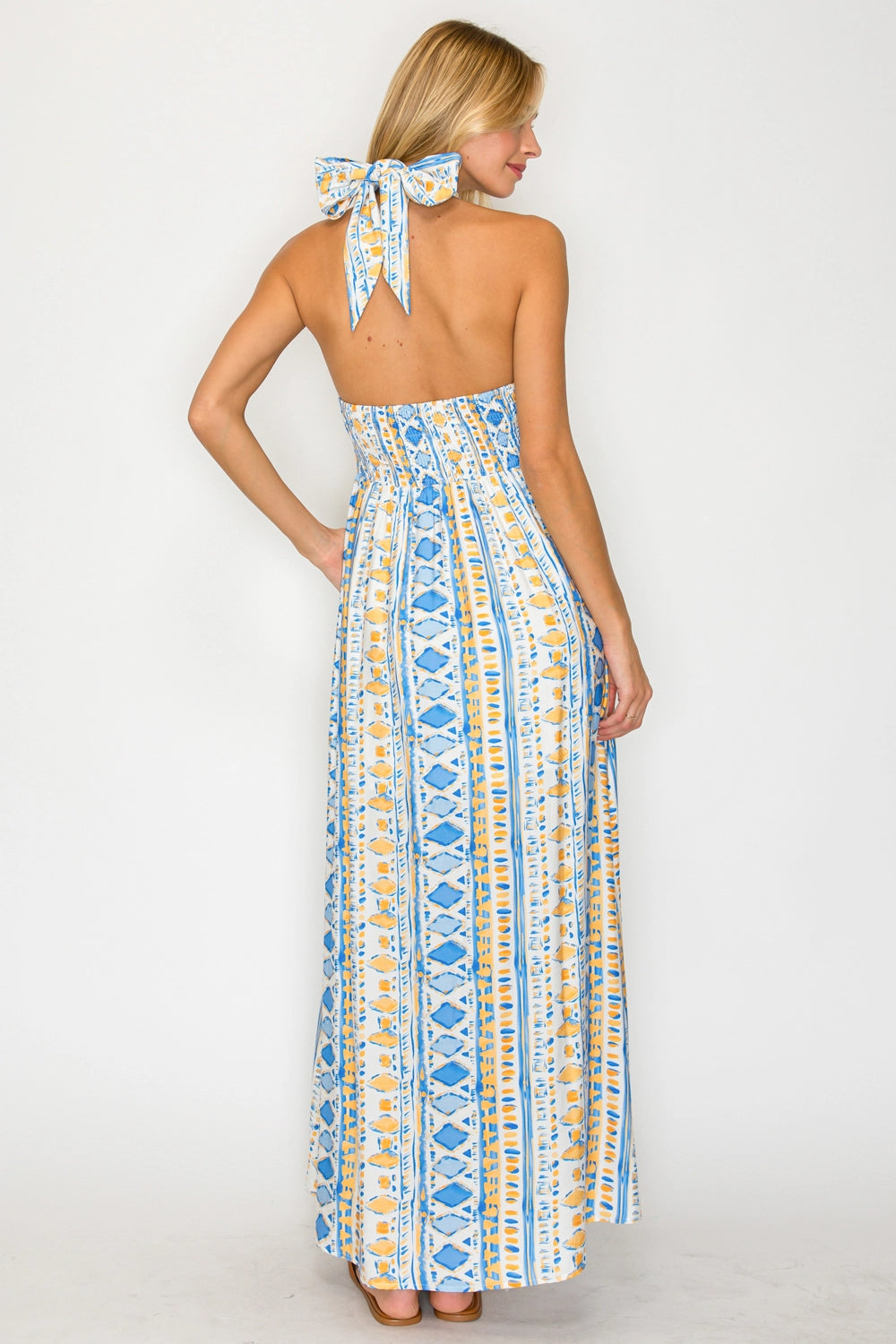 Aegean Rhythm Halter Dress