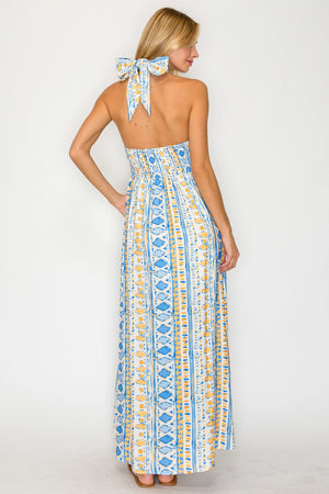 Aegean Rhythm Halter Dress