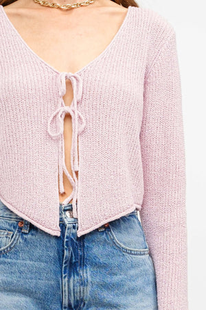 Crissy Tie-Front Knit Blouse