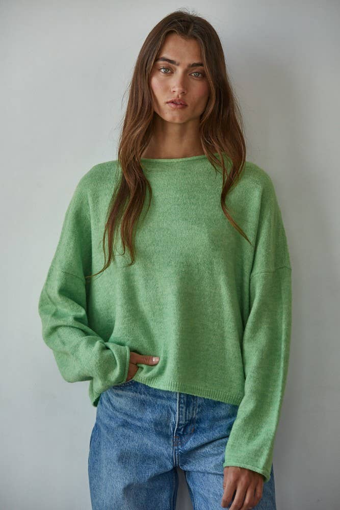 Clara Knit Rolled Pullover Sweater