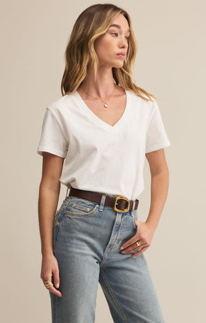 Z Supply Weekdays V-Neck White Tee