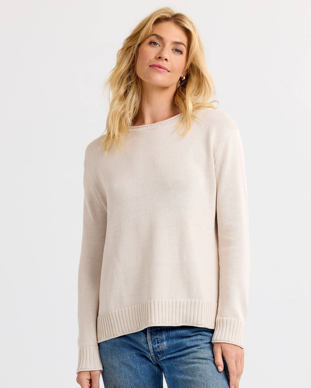 Everyday Cotton Crew in Oatmeal