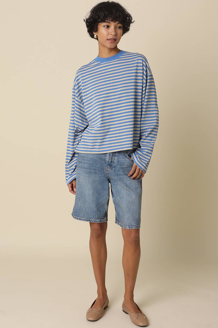 Anna Stripe Long-Sleeve Top