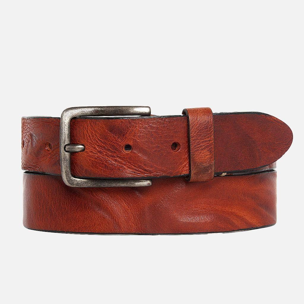 Dani Leather Belt with Silver Buckle in Cognac