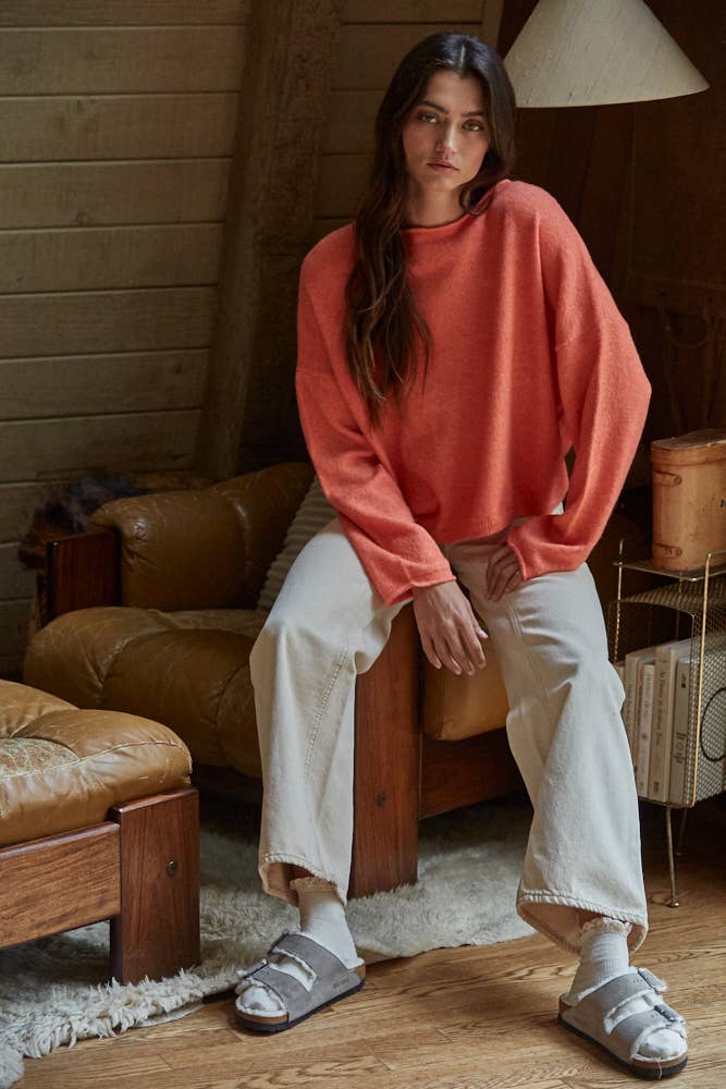 Clara Knit Rolled Pullover Sweater