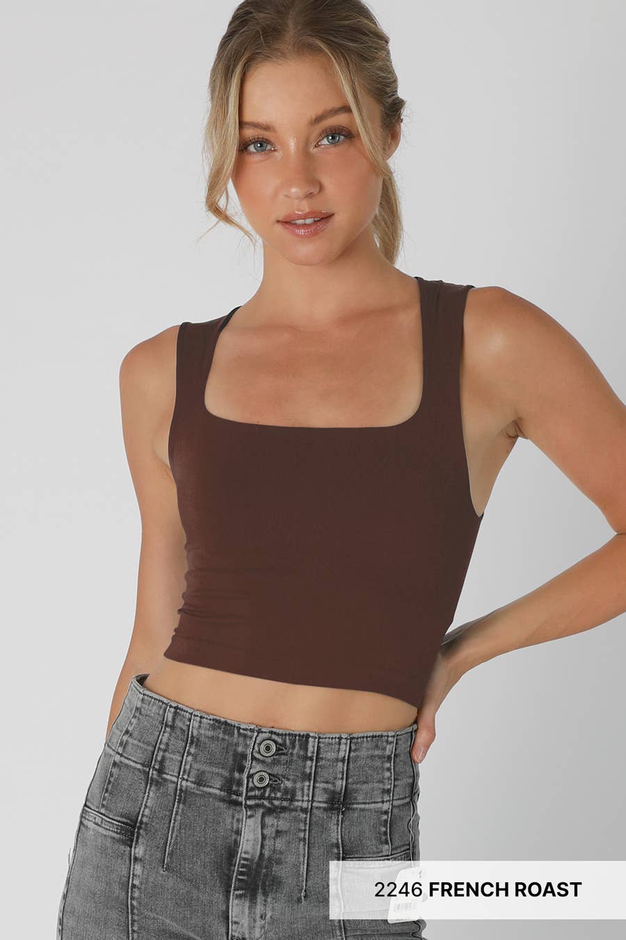 NIKIBIKI Clean Line Square Neck Top - 4 Colors