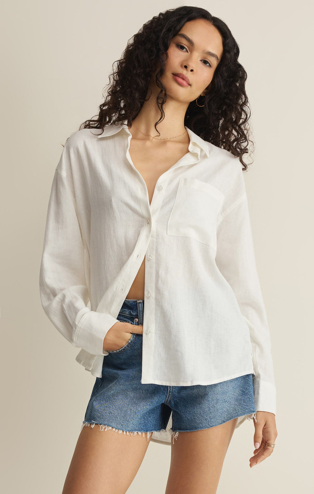 Z Supply The Perfect Line Button Down in White