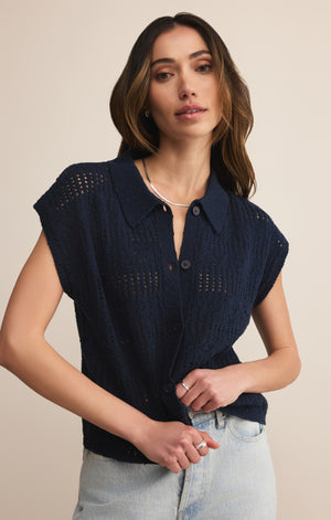 Z Supply Kinsley Navy Sweater Top