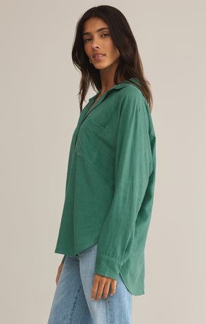 Z Supply The Perfect Linen in Botanical Green