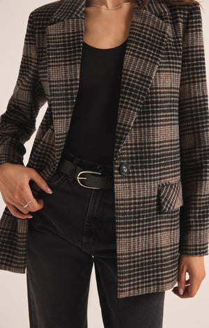 Z Supply Kingston Relaxed Plaid Blazer