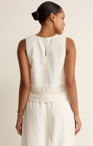 Z Supply Sloane Embroidered Top White