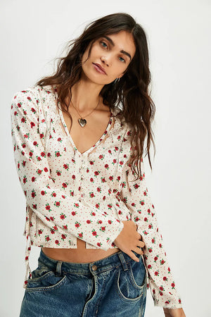 Free People Field Of Roses Blouse