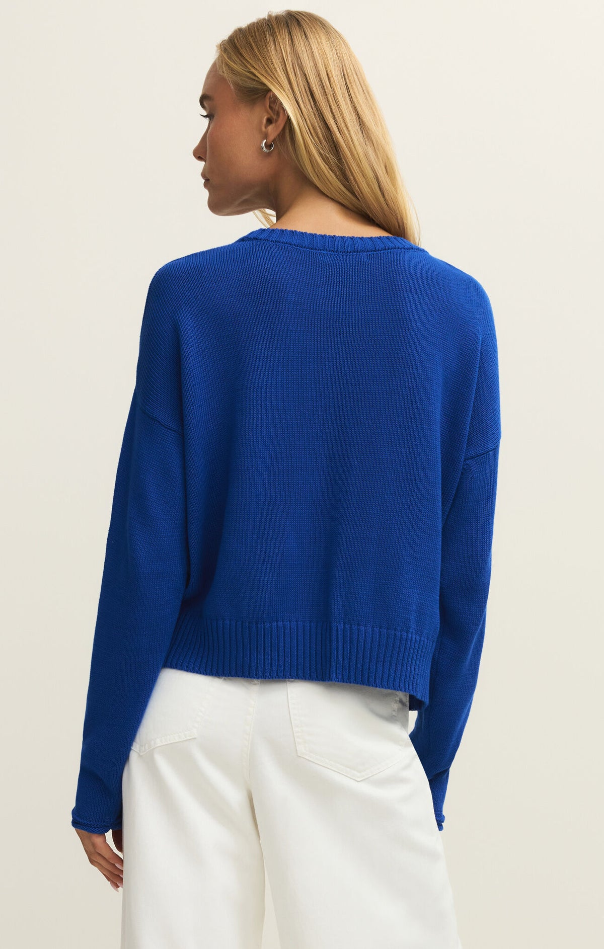 Z Supply Sienna Palm Sweater in Nautical Blue