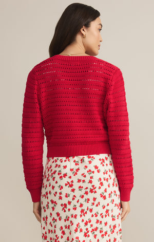 Z Supply Red Romance Cardigan Sweater