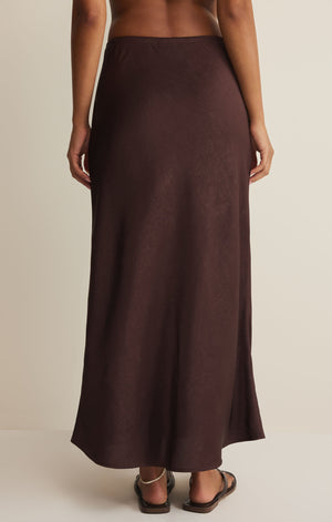 Z Supply Viva Chocolate Cherry Brown Satin Skirt