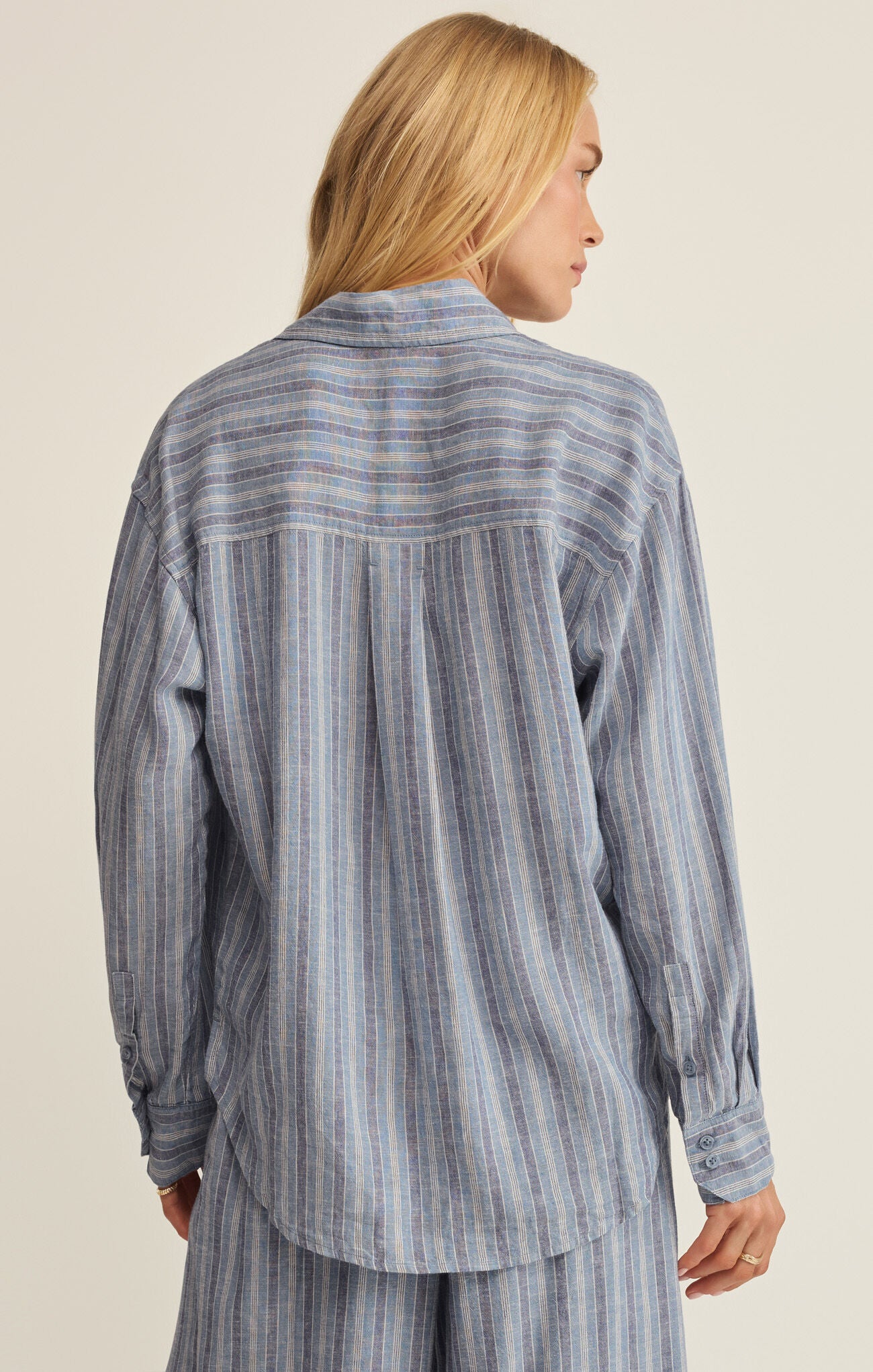 Z Supply The Perfect Striped Button Up in Indigo