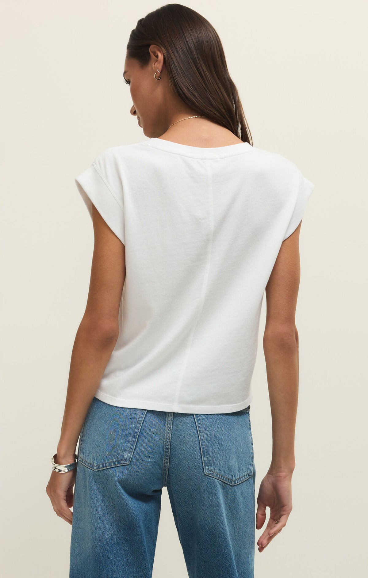 Z Supply White Camino Cap Sleeve Jersey Top