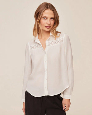 Bella Dahl LS Shirt with Lace Inset