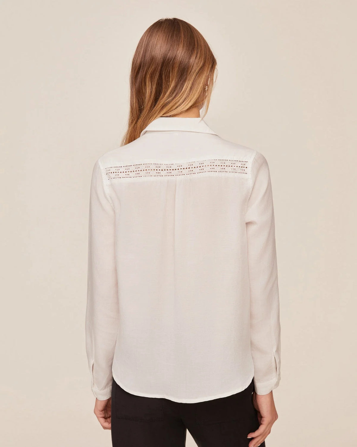 Bella Dahl LS Shirt with Lace Inset