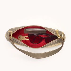 Hammitt Becker Sml-Pewter Raffia/Brushed Gold Shoulder Bag