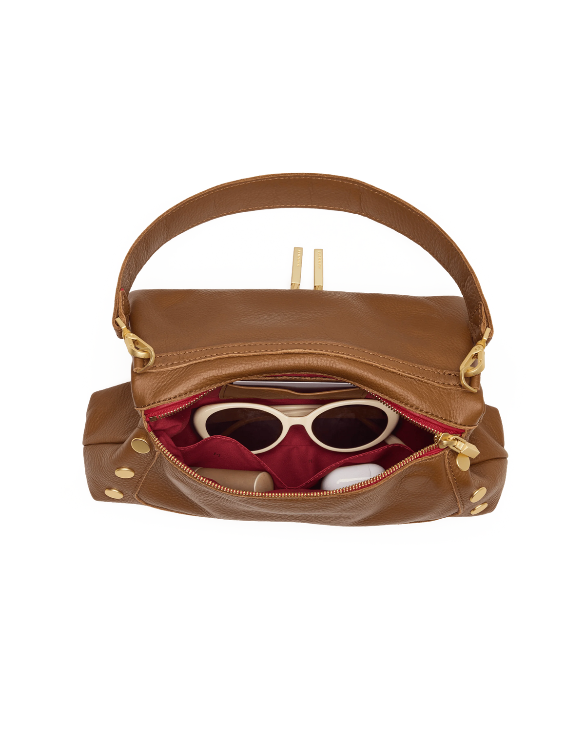 Hammitt Beverly Medium in Mahogany Pebble with Brushed Gold