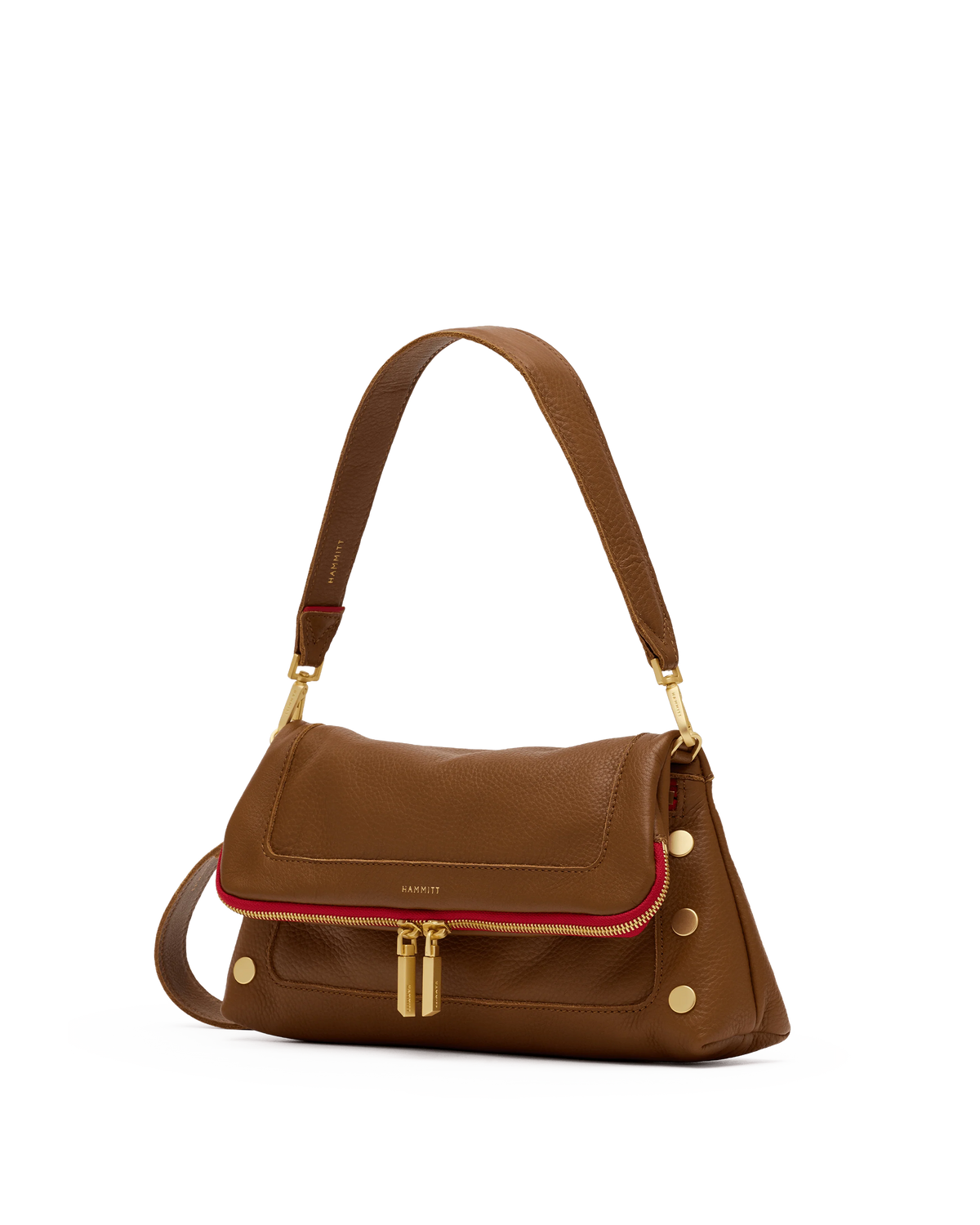 Hammitt Beverly Medium in Mahogany Pebble with Brushed Gold